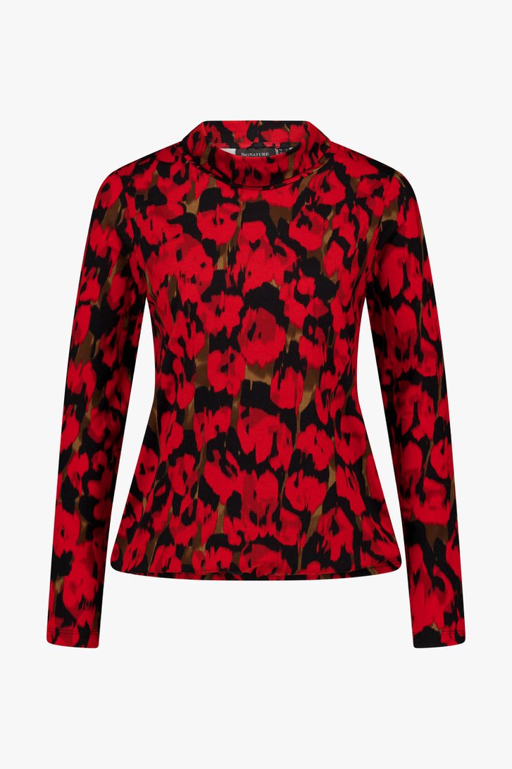 T-shirt met print in zwart en rood van Signature voor Dames