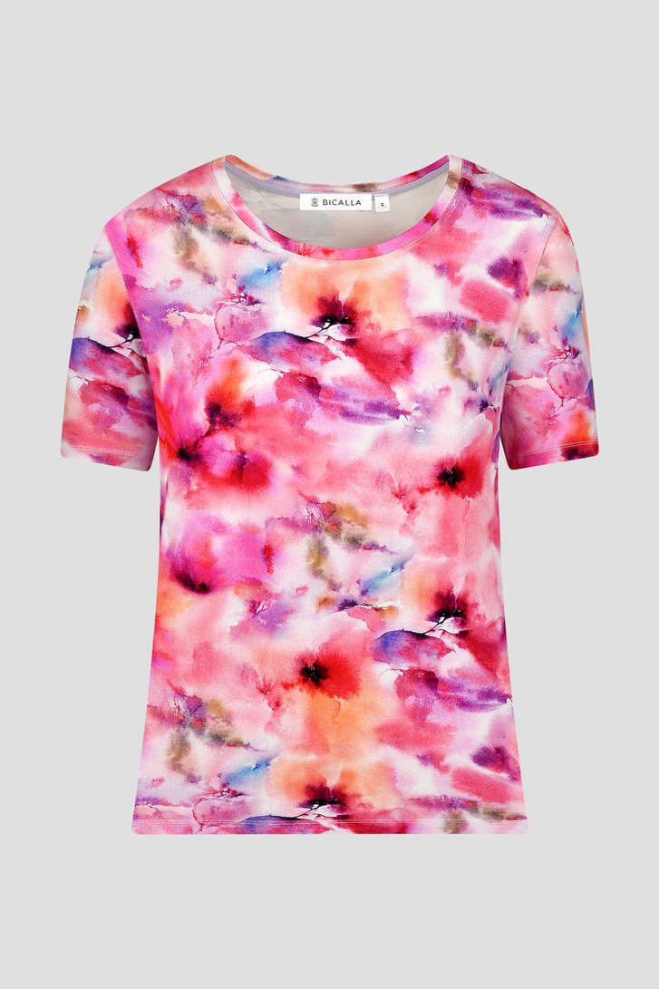 T-shirt met roze bloemenprint van Bicalla voor Dames
