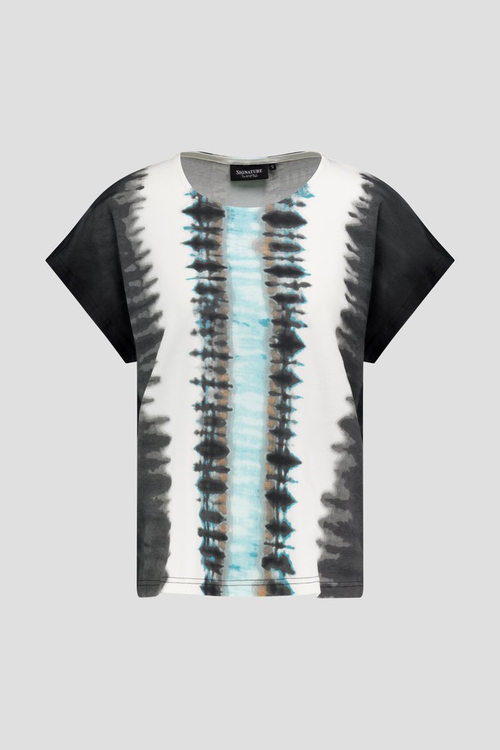 T-shirt met tie-dye print van Signature voor Dames