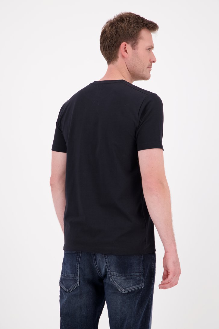 T-shirt noir à col rond de Ravøtt pour Hommes