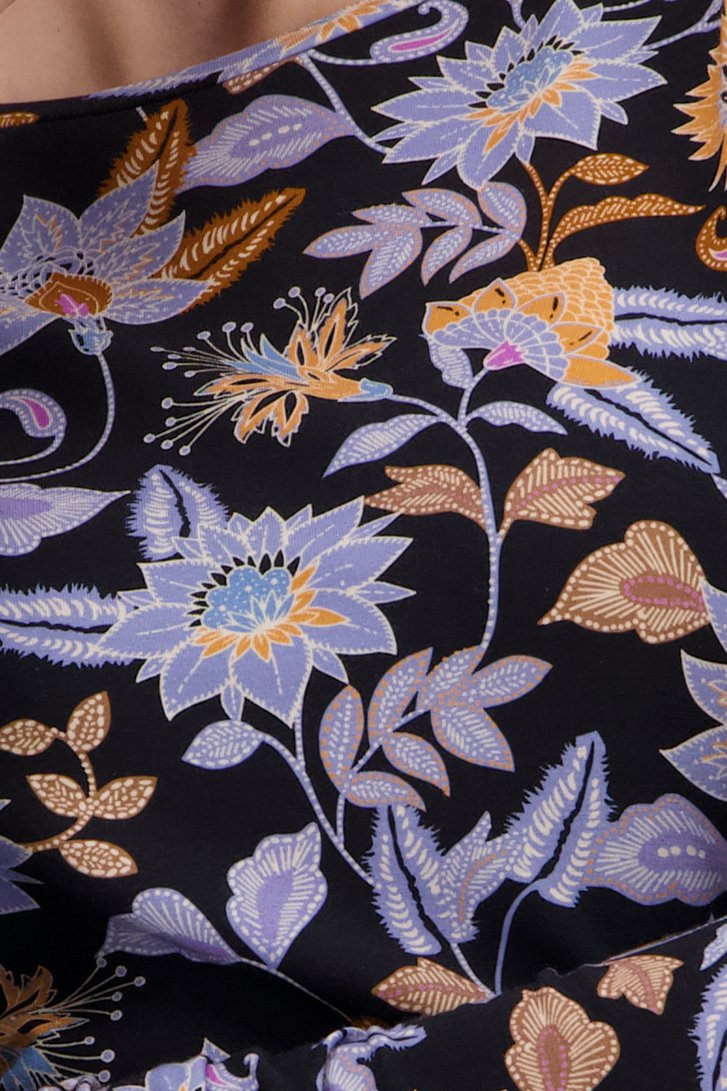 T-shirt noir à imprimé floral délicat de More & More pour Femmes