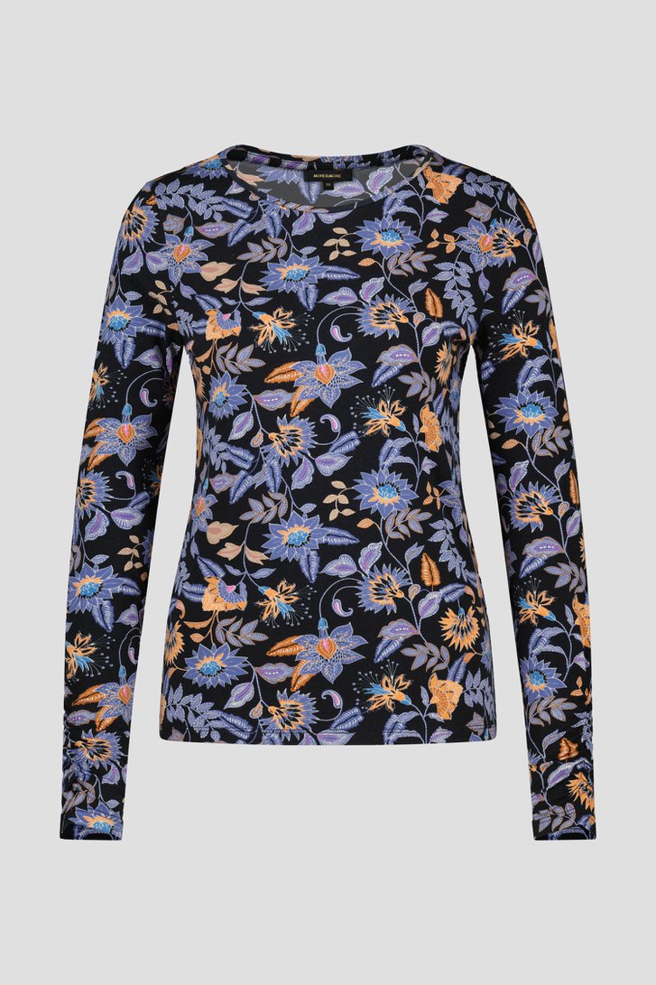 T-shirt noir à imprimé floral délicat de More & More pour Femmes
