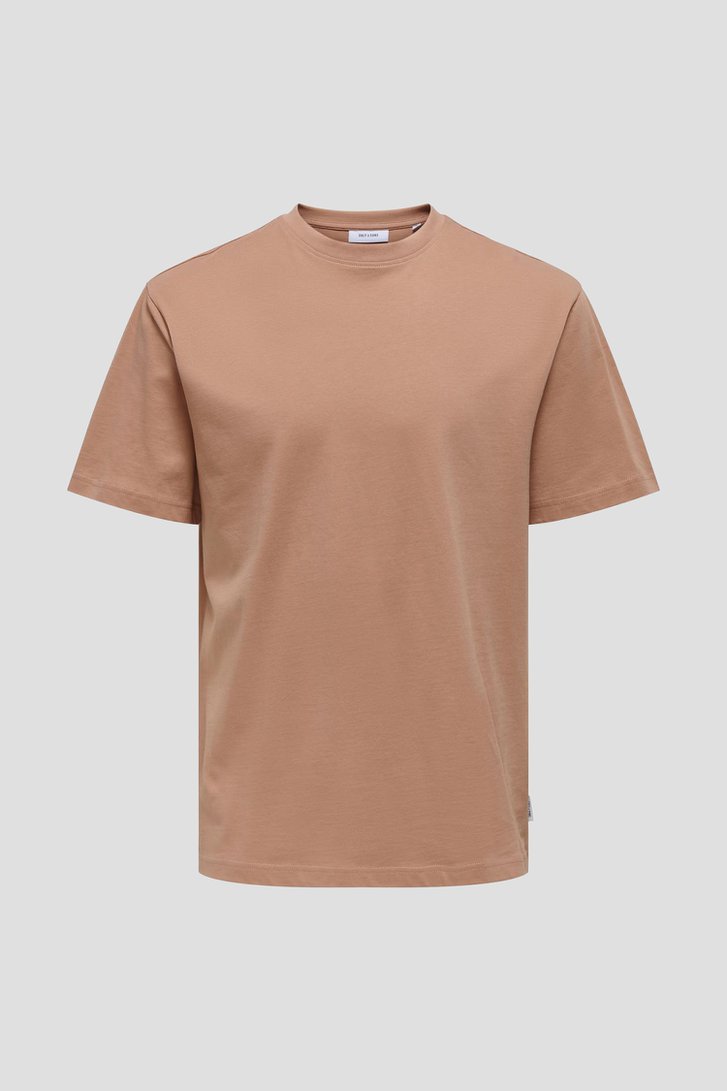 T-shirt orange clair à col rond	 de ONLY & SONS pour Hommes