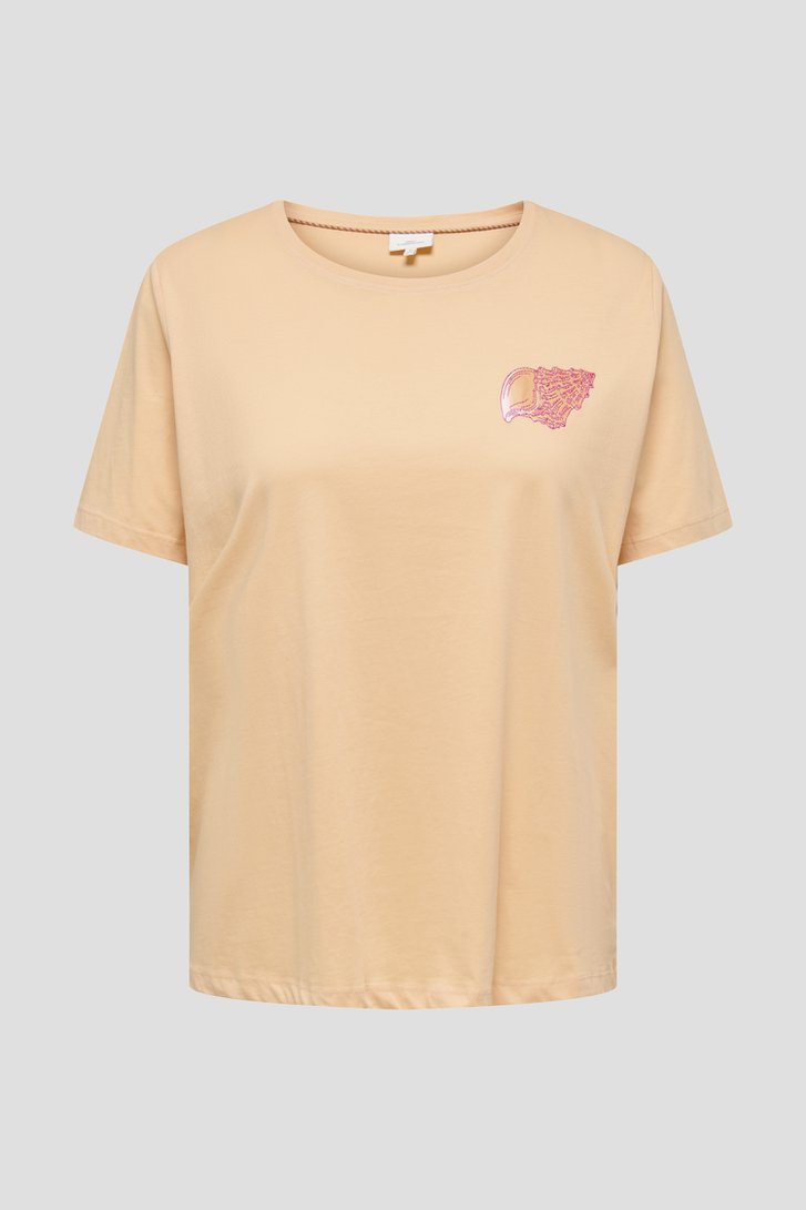 T-shirt orange clair avec imprimé au dos de Only Carmakoma pour Femmes