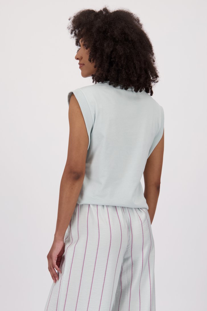 T-shirt pastel turquoise à col en V de Louise pour Femmes