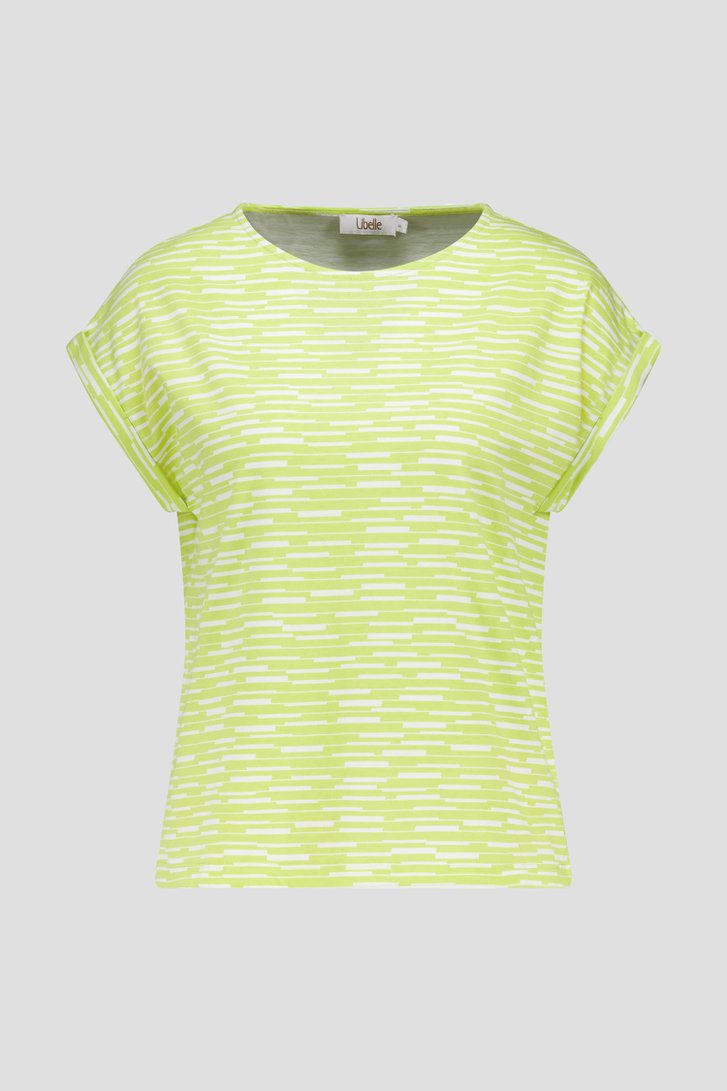 T-shirt rayé vert de Libelle pour Femmes