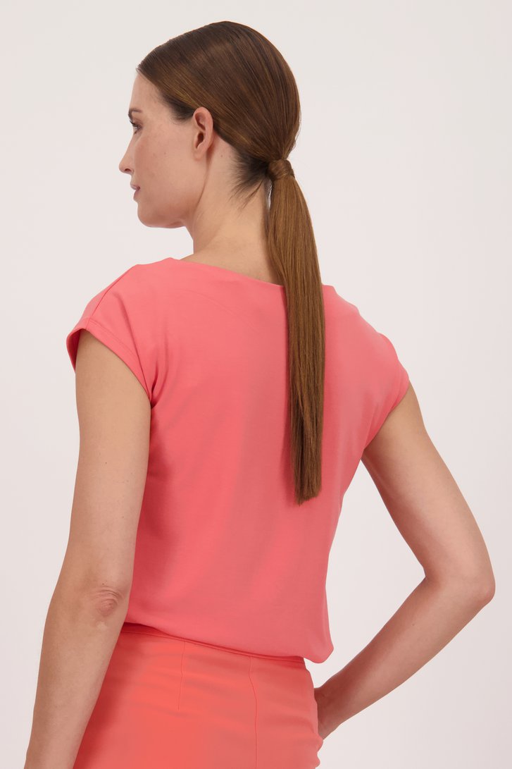 Le dos de T-shirt rose à manches courtes de D'Auvry pour Femmes