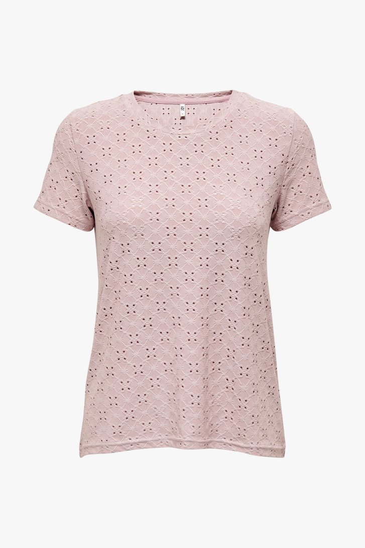 T-shirt rose avec détails ajourés de JDY pour Femmes