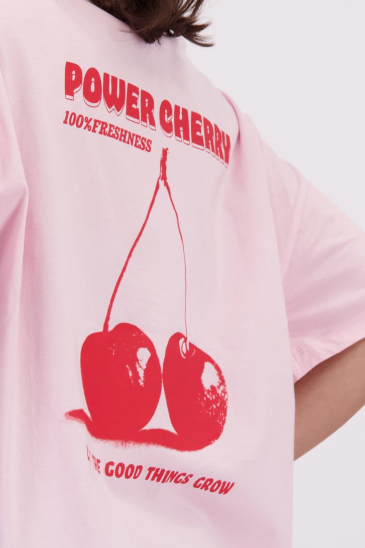 Détail de T-shirt rose avec imprimé au dos de JDY pour Femmes