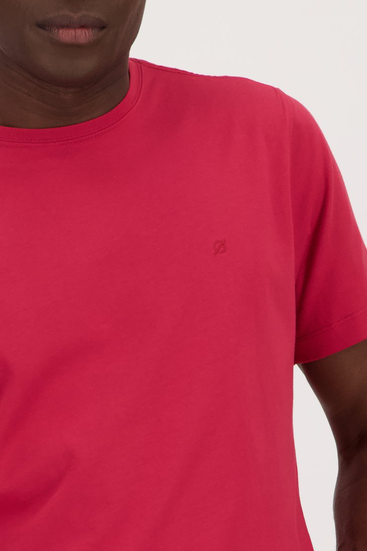 T-shirt rouge à col rond de Liberty Island pour Hommes