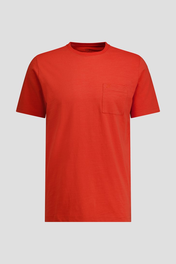 Photo produit 1 de T-shirt rouge à col rond de Ravøtt pour Hommes