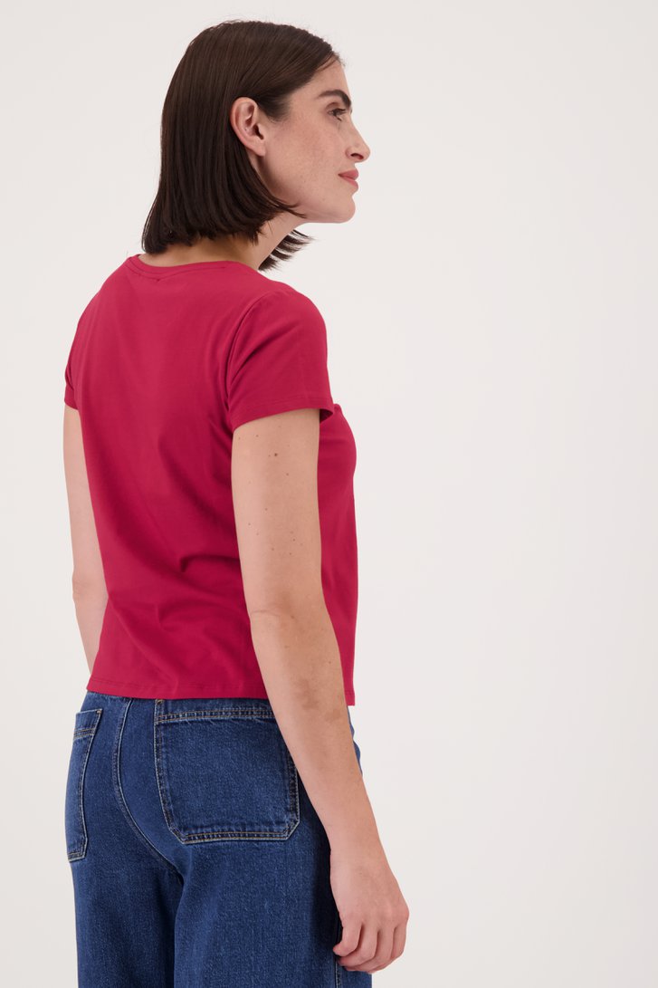 T-shirt rouge avec impression de More & More pour Femmes