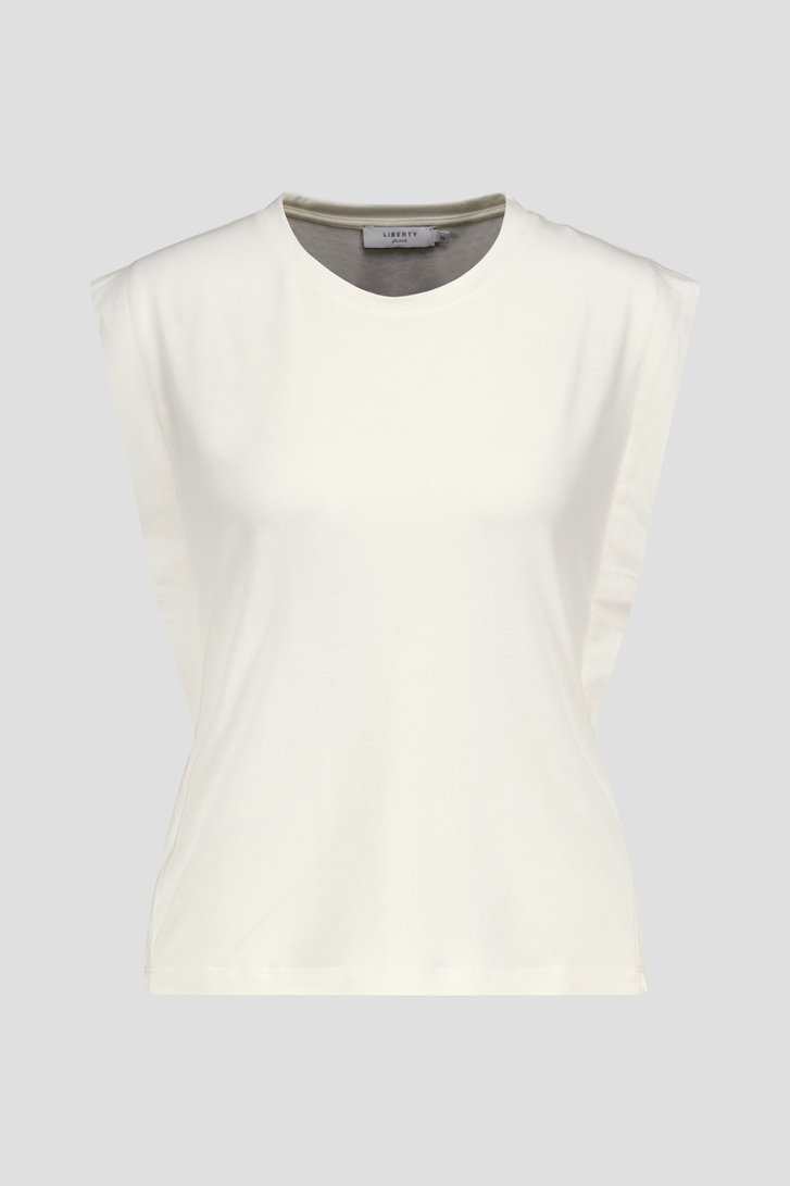 T-shirt sans manches écru de Liberty Island pour Femmes