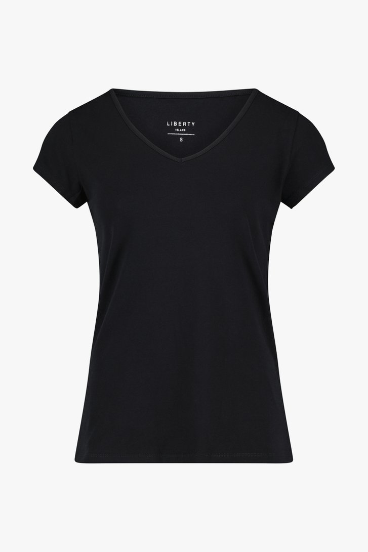 T-shirt simple noir avec col en V