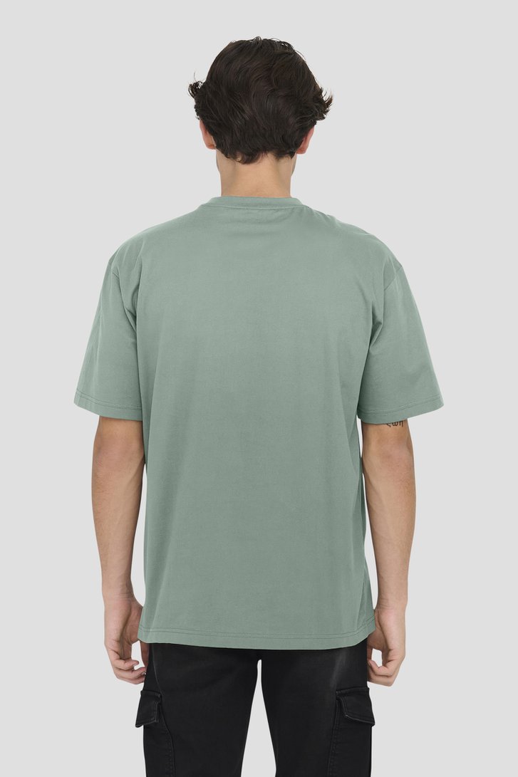 T-shirt vert à col rond de ONLY & SONS pour Hommes