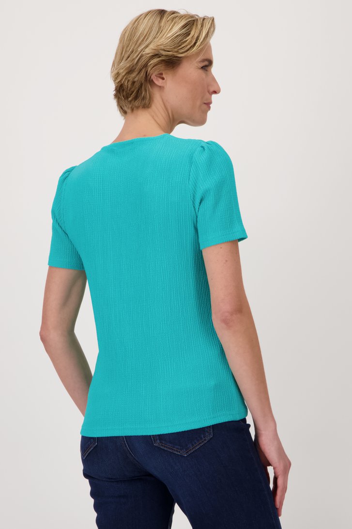 T-shirt vert à texture gaufrée de Claude Arielle pour Femmes