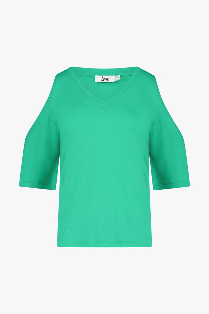 T-shirt vert avec épaules découpées de Louise pour Femmes