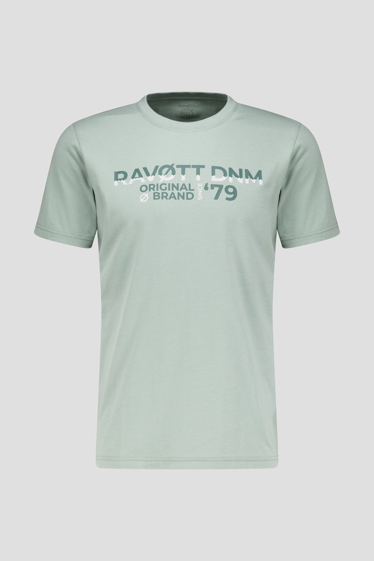 T-shirt vert avec imprimé de Ravøtt pour Hommes
