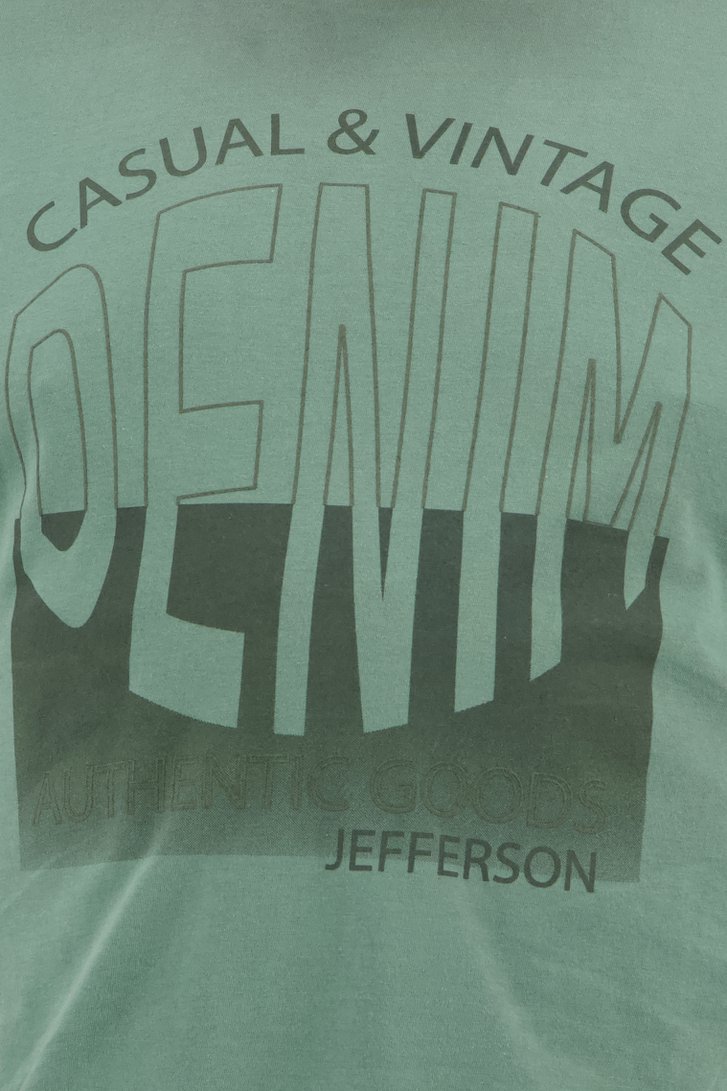T-shirt vert avec inscription de Jefferson pour Hommes