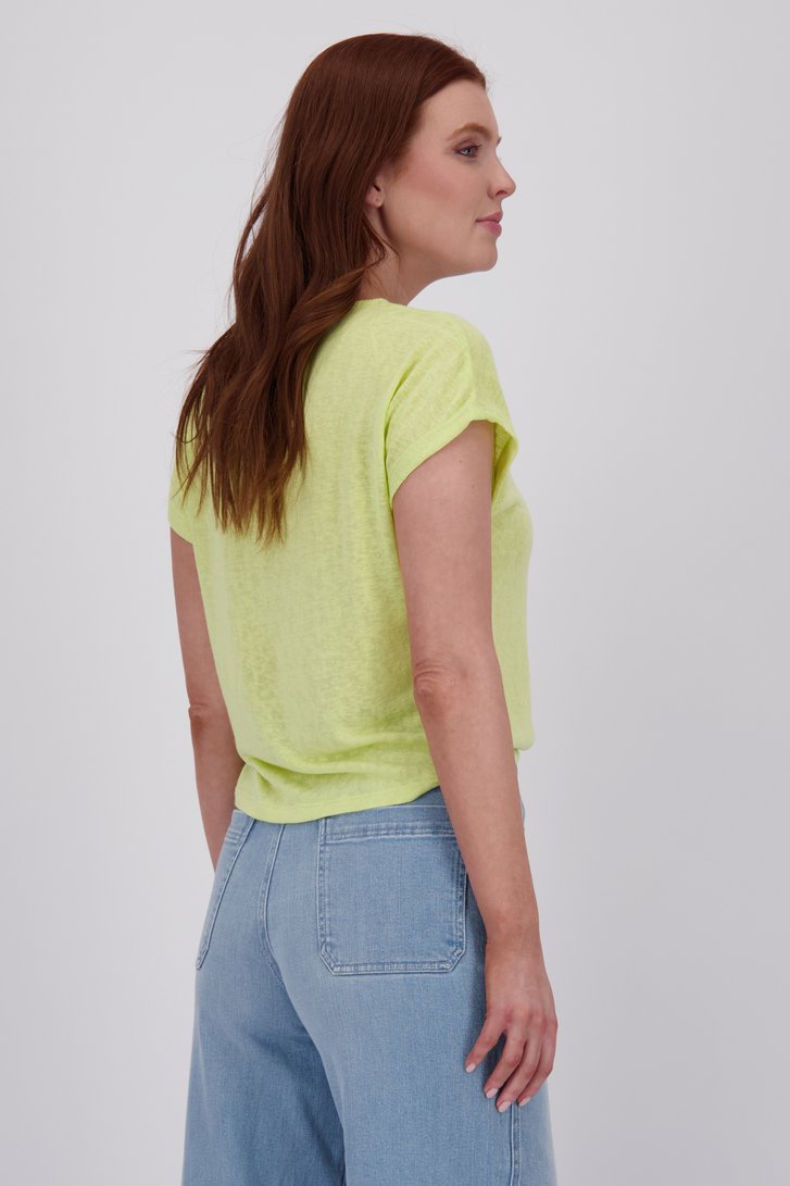 T-shirt vert clair en tricot léger de Libelle pour Femmes