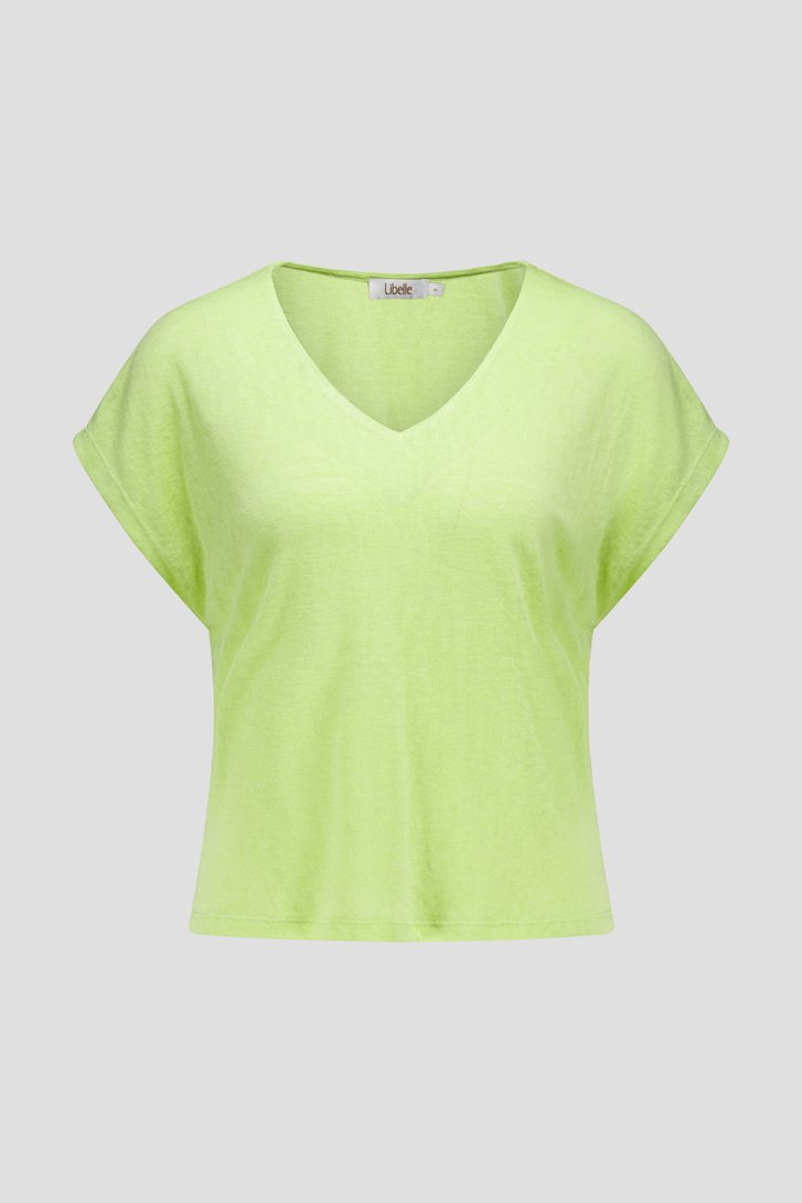 T-shirt vert clair en tricot léger de Libelle pour Femmes