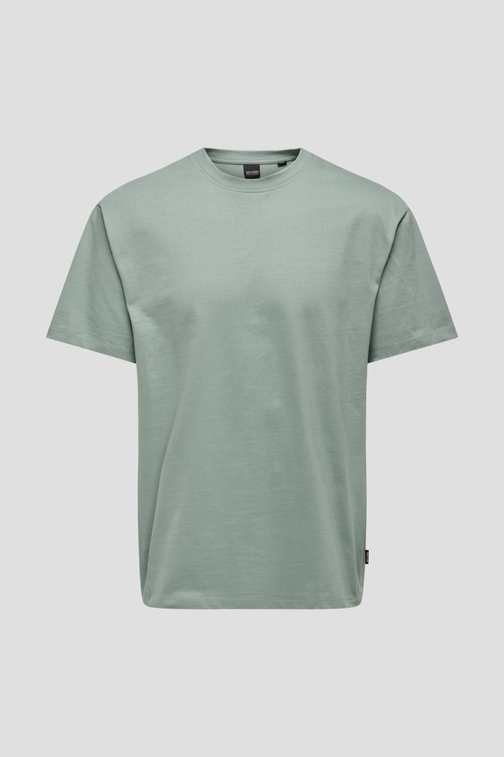 Photo produit 1 de T-shirt vert foncé à col rond de Only & Sons pour Hommes