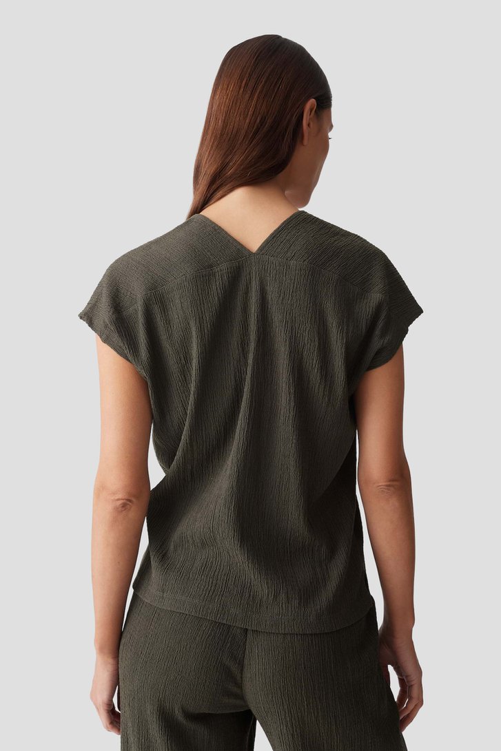 Le dos de T-shirt vert foncé avec structure de Opus pour Femmes