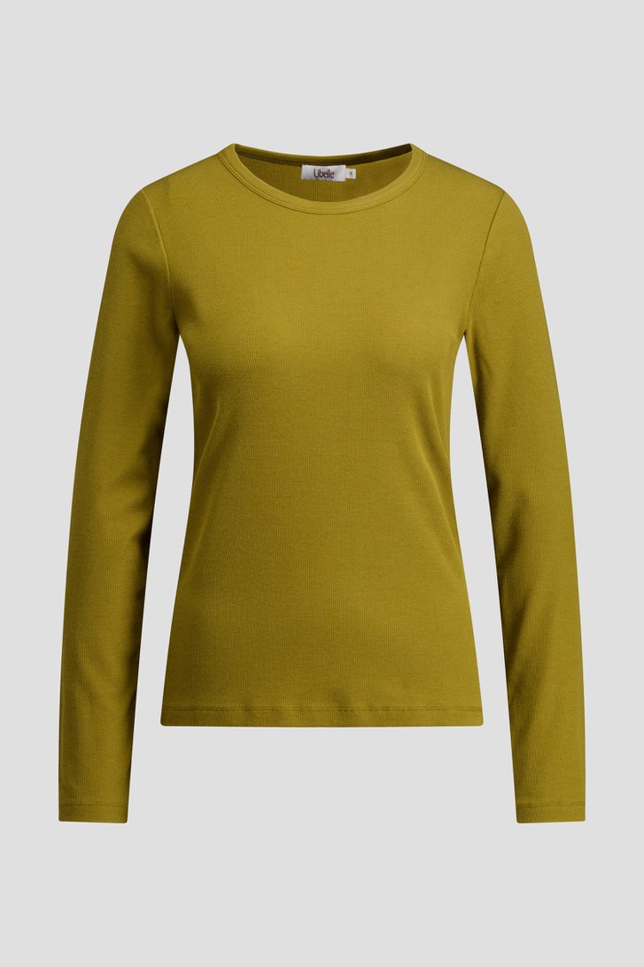 Photo produit 1 de T-shirt vert olive à manches longues de Libelle pour Femmes