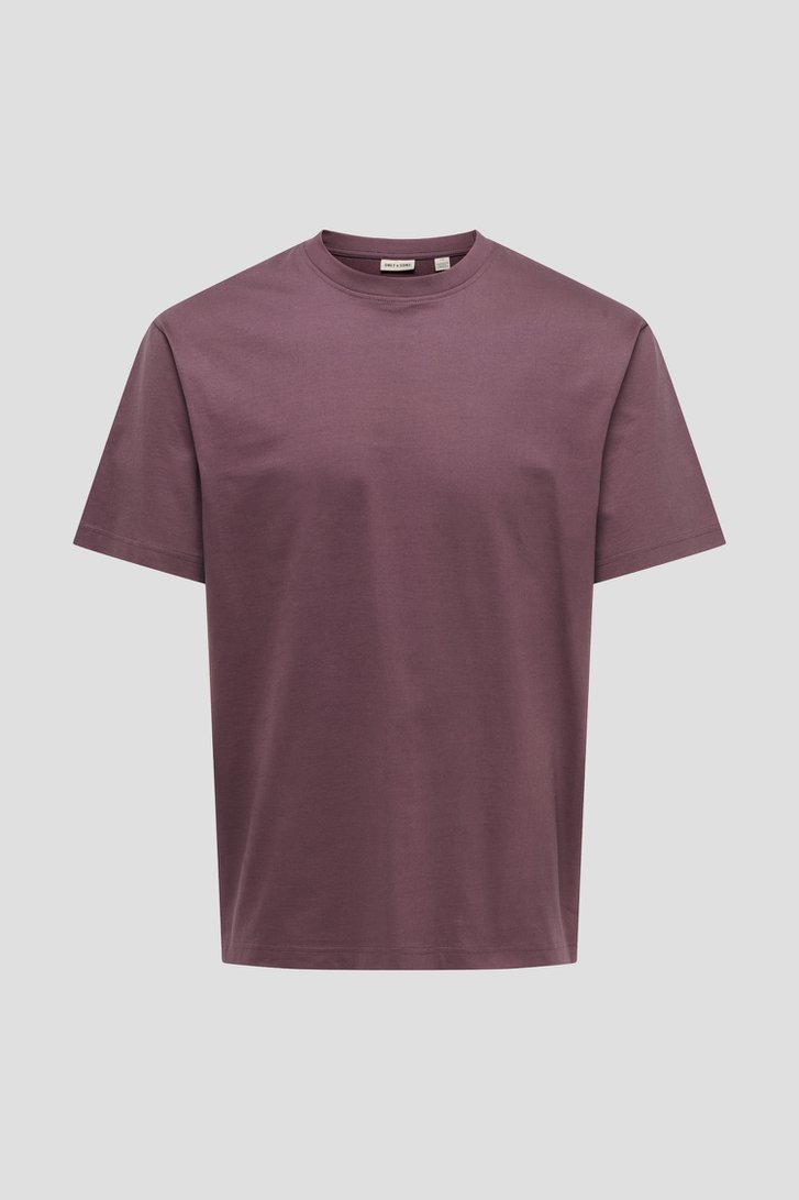 Photo produit 1 de T-shirt violet à col rond de Only & Sons pour Hommes