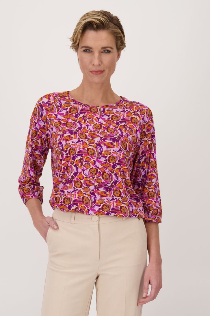 T-shirt violet-orange de Claude Arielle pour Femmes