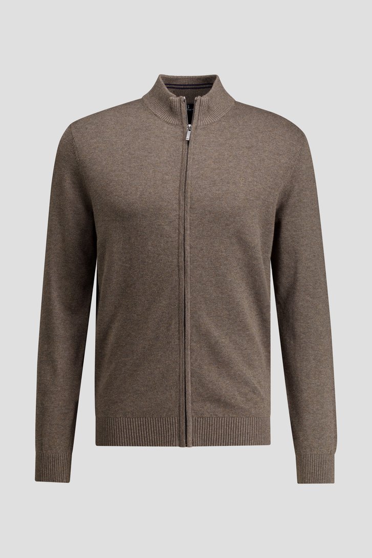 Productfoto 1 van Taupe cardigan met rits door Dansaert Blue voor Heren