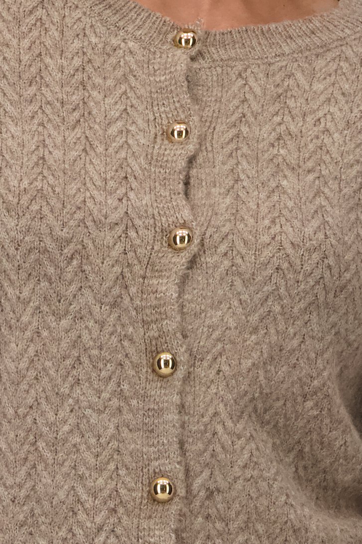 Taupe cardigan van More & More voor Dames