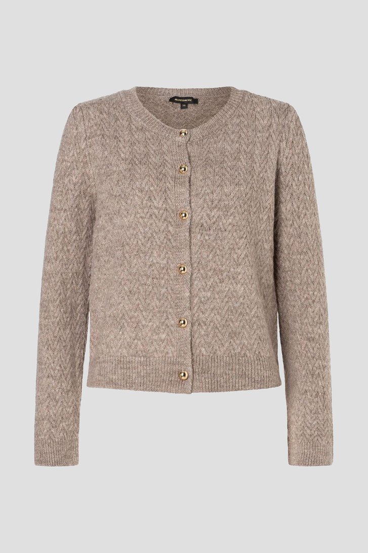 Taupe cardigan van More & More voor Dames
