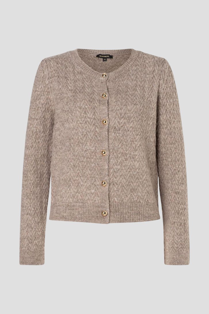 Taupe cardigan van More & More voor Dames