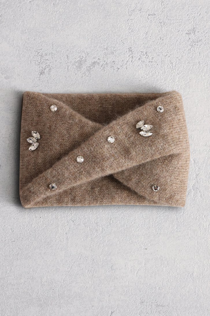 Voorkant van Taupe hoofdband met strass door Liberty Island voor Dames