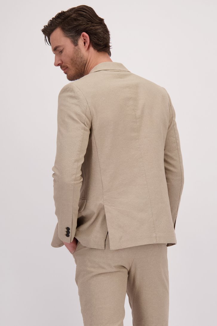Taupe kostuumvest met linnen van ONLY & SONS voor Heren