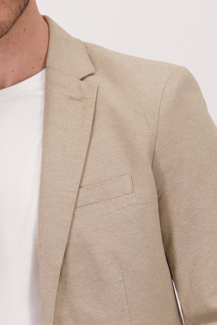 Taupe kostuumvest met linnen van ONLY & SONS voor Heren