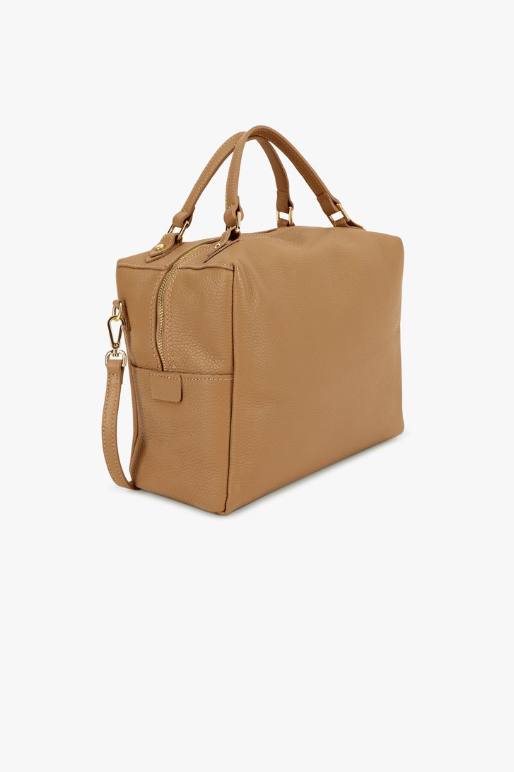 Productfoto 3 van Taupe lederen handtas door D'Auvry voor Dames
