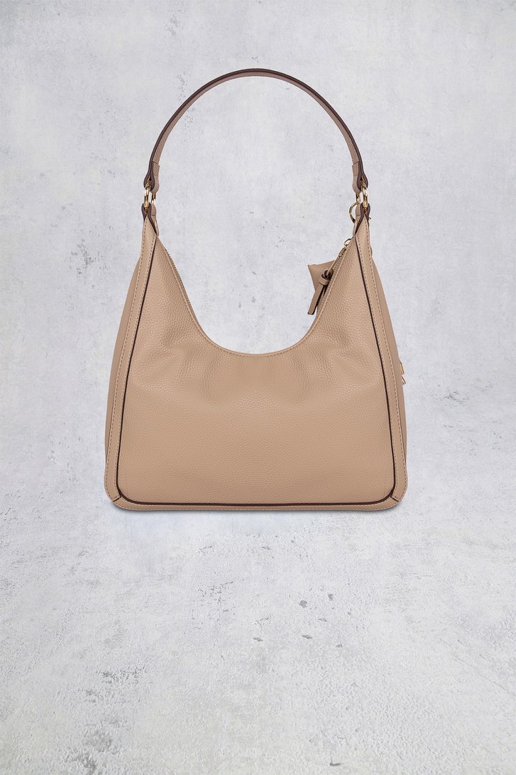 Achterkant van Taupe schoudertas met gouden details door Laurent David voor Dames