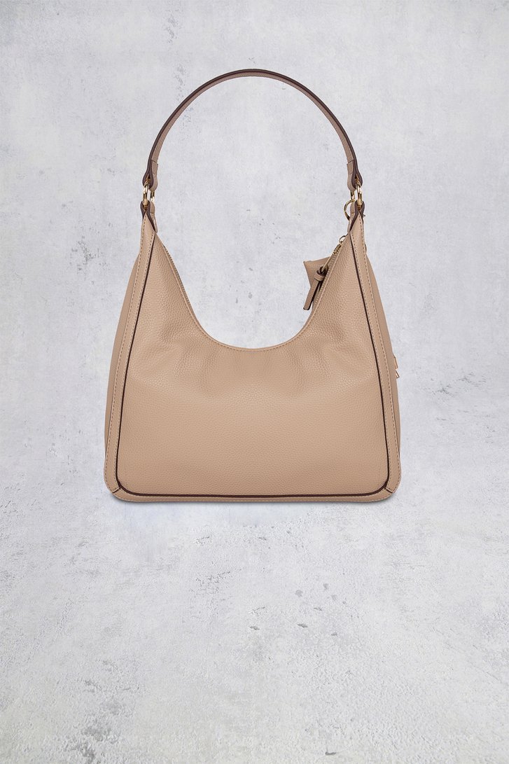 Voorkant van Taupe schoudertas met gouden details door Laurent David voor Dames