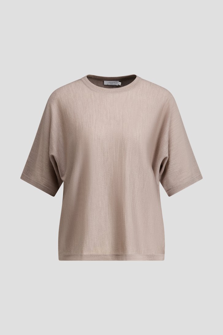 Productfoto 1 van Taupe wollen truitje met korte mouwen door Liberty Island voor Dames