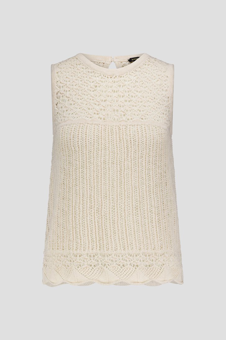 Top beige en maille avec motif ajouré de More & More pour Femmes