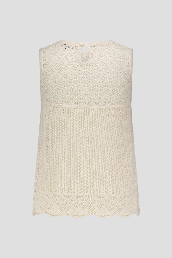 Top beige en maille avec motif ajouré de More & More pour Femmes