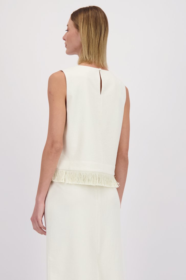 Le dos de Top blanc à franges de D'Auvry pour Femmes