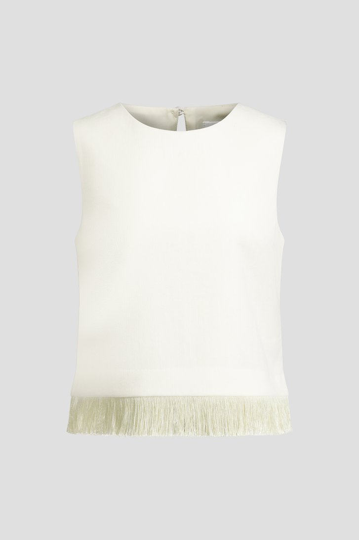 Photo produit 1 de Top blanc à franges de D'Auvry pour Femmes