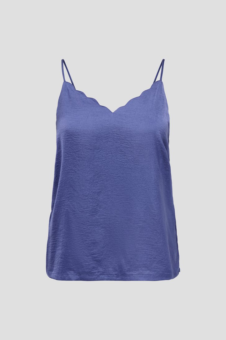 Top bleu avec décolleté en V ondulé de Only Carmakoma pour Femmes
