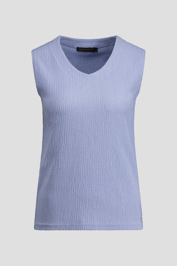 Photo produit 1 de Top bleu clair en tissu structuré de Claude Arielle pour Femmes