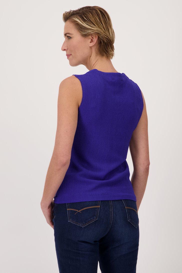 Top bleu en tissu texturé  de Claude Arielle pour Femmes
