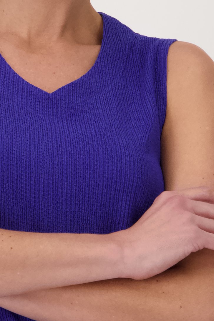 Top bleu en tissu texturé  de Claude Arielle pour Femmes