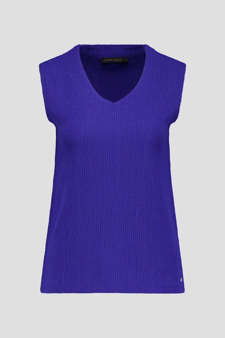 Top bleu en tissu texturé  de Claude Arielle pour Femmes
